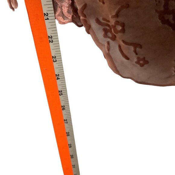 Vtg Express Paisley Lace Burnout Camisole Top Dusty Rose Large Whimsy Silk Blend - Picture 5 of 8